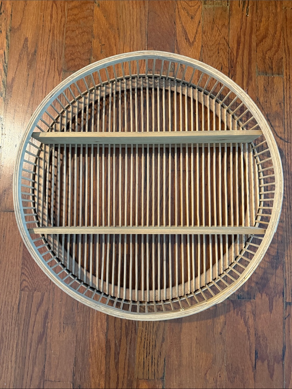 T.J.Maxx Round Slatted Wood Wall Rack - Light Wood
